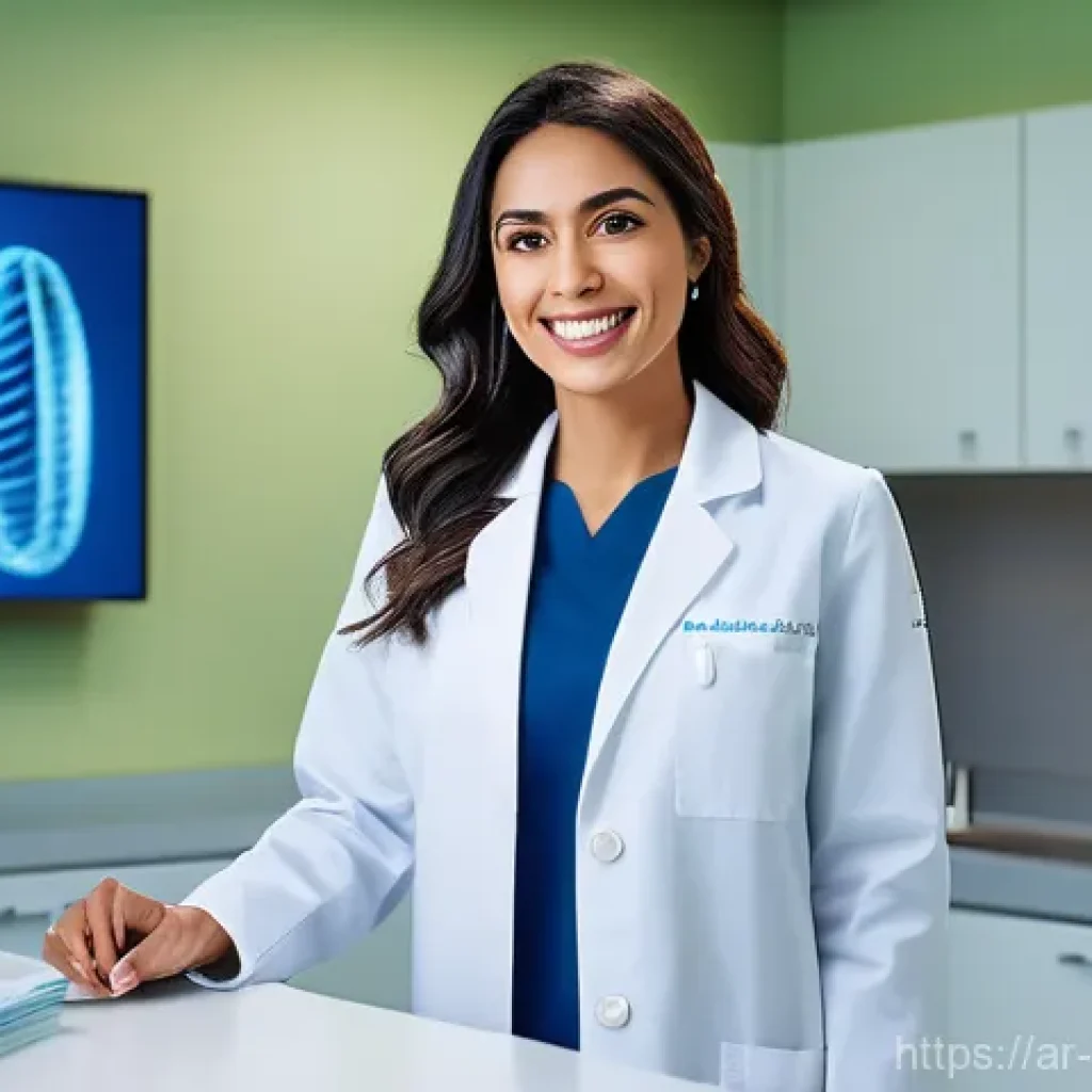 치과 임상 논문 읽는 법 - **Prompt:** "A highly detailed, realistic image of a confident female dentist, of Arab descent, wear...