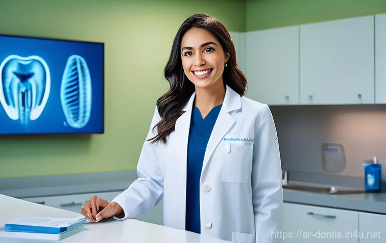 치과 임상 논문 읽는 법 - **Prompt:** "A highly detailed, realistic image of a confident female dentist, of Arab descent, wear...