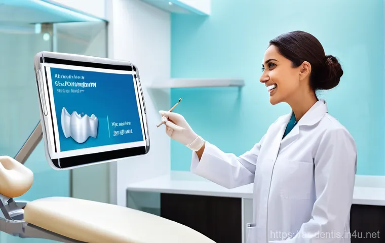 치과 치료비에 영향을 미치는 요인 - **Prompt: The Informed Patient's Choice**
    A brightly lit, modern dental clinic reception area in...