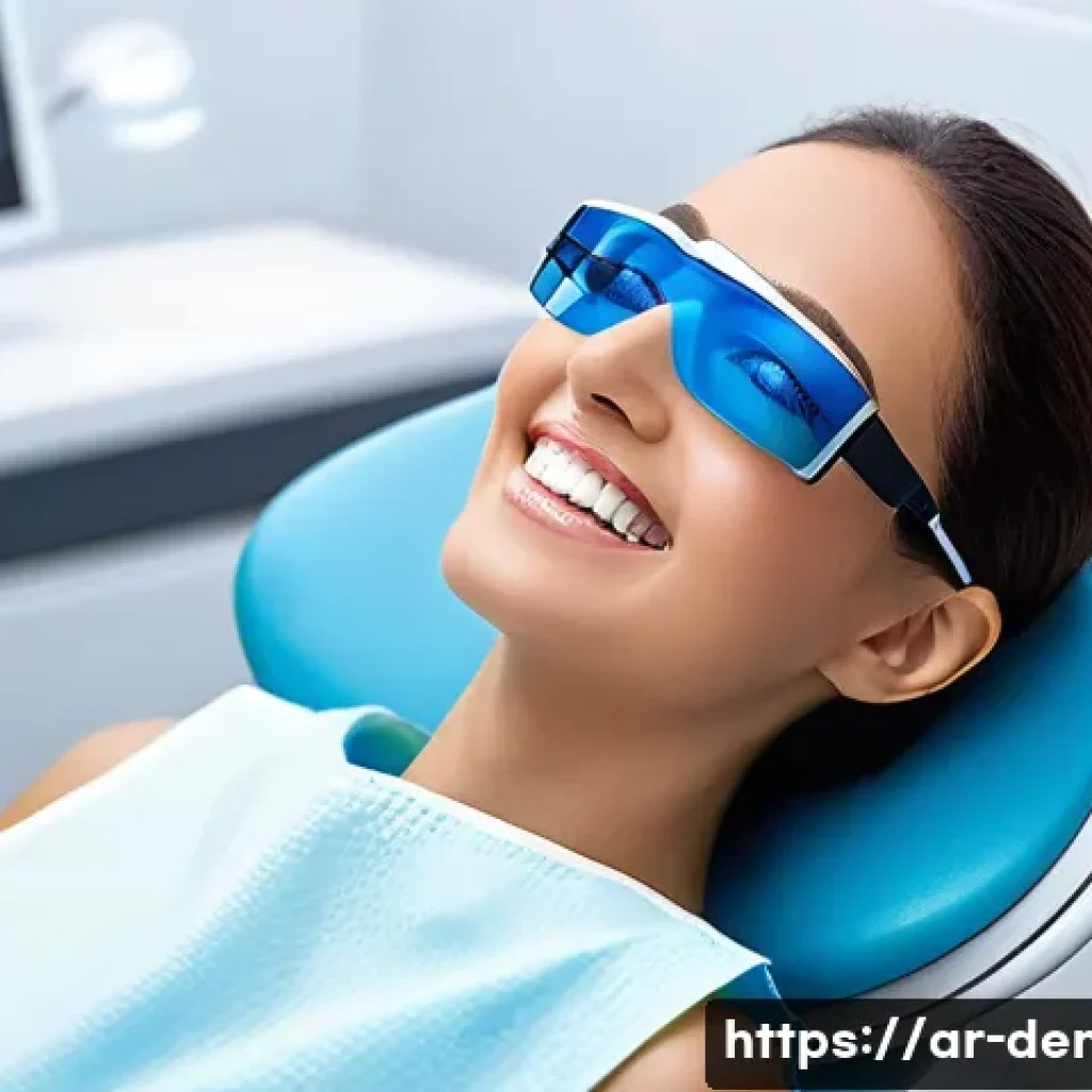 치과 미백 치료 최신 기술 - A modern dental clinic scene focused on a Middle Eastern adult patient undergoing laser teeth whiten...